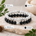 Black Tourmaline & White Howlite Protection Bracelet | Kaliva