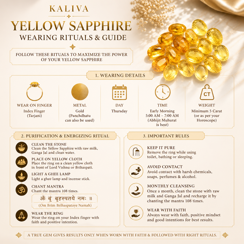 (6 Caret) Ceylon Yellow Sapphire (Pukhraj) Gemstone – Jupiter Stone for Wealth, Success & Prosperity (Natural & Certified)