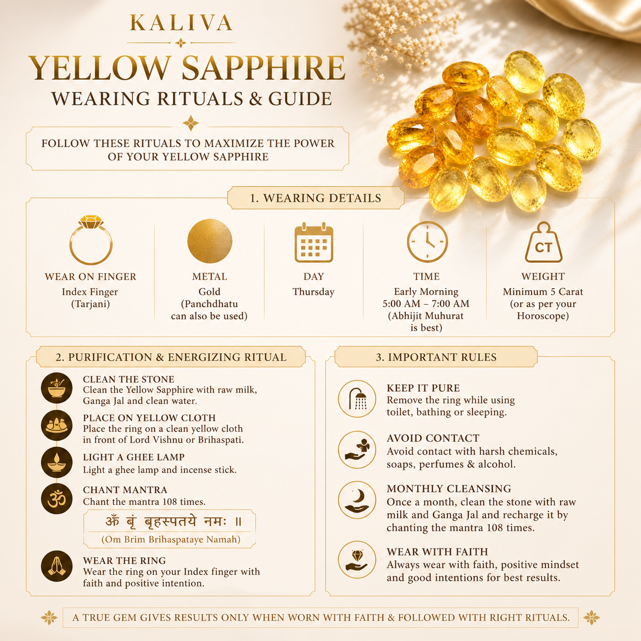 (6 Caret) Ceylon Yellow Sapphire (Pukhraj) Gemstone – Jupiter Stone for Wealth, Success & Prosperity (Natural & Certified)