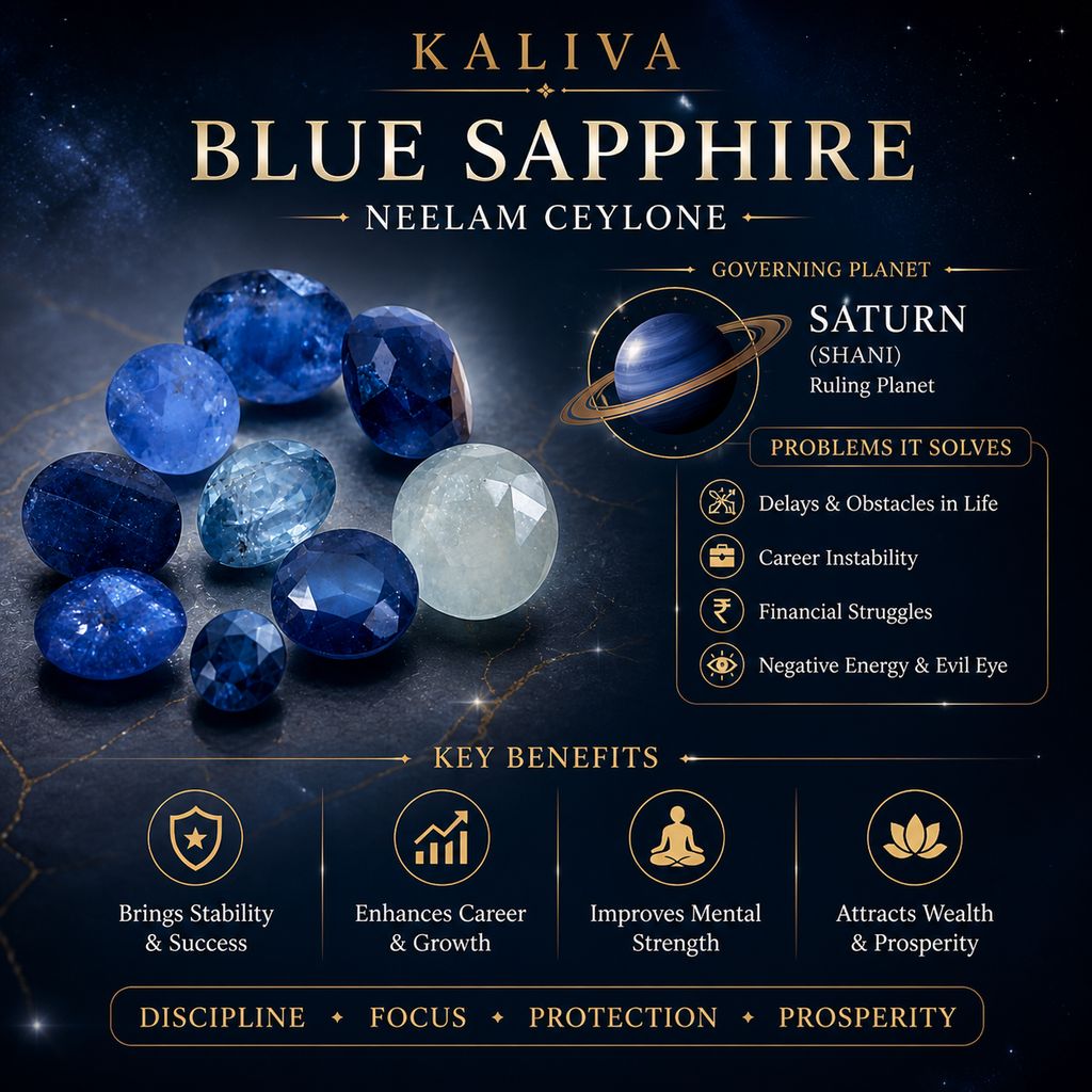 (6 caret) Ceylon Blue Sapphire (Neelam) Gemstone – Saturn (Shani) Stone for Protection, Success & Career Growth (Natural & Certified)