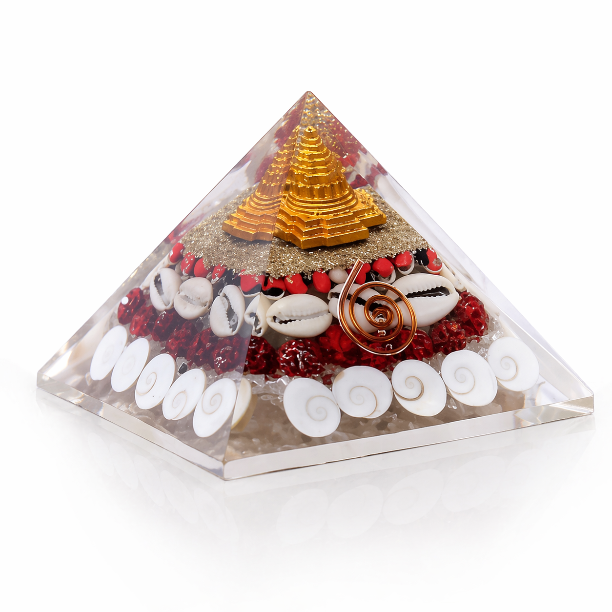 Kaliva Crystal Wealth Gomati Chakra Shree Yantra Pyramid – Vastu Decor for Prosperity & Positive Energy