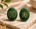NAYA CRYSTAL Natural Green Jade Zibu Symbol Money Magnet Coin