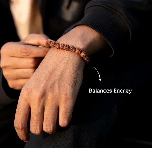 Kaliva 7 Mukhi Rudraksha Bracelet – Wealth, Protection & Shani Energy Bracelet for Men & Women