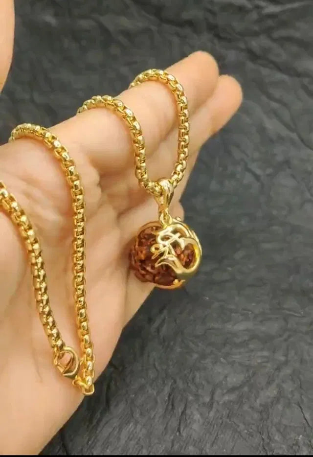 Om Rudraksha Pendant With Chain | KALIVA