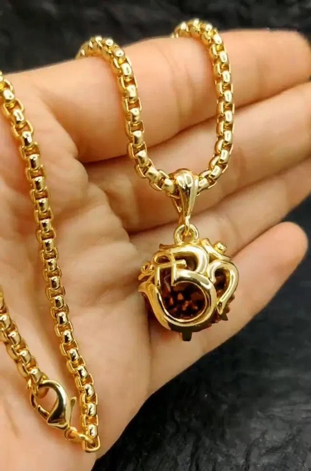 Om Rudraksha Pendant With Chain | KALIVA