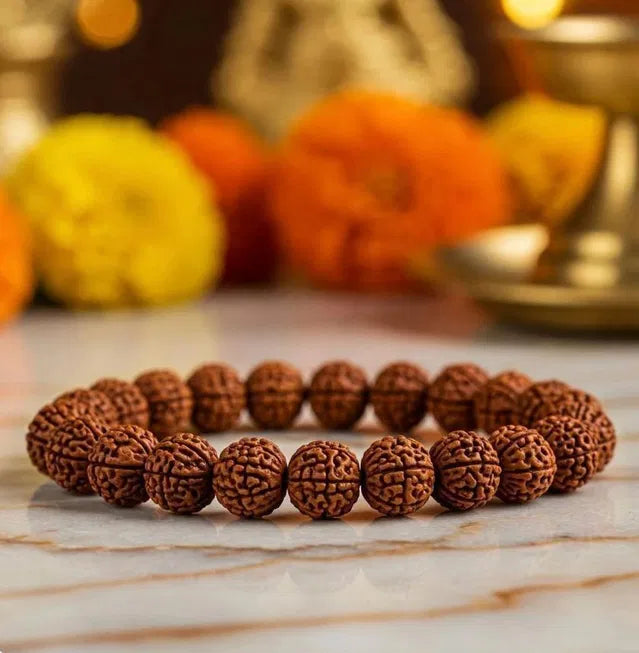 Kaliva 7 Mukhi Rudraksha Bracelet – Wealth, Protection & Shani Energy Bracelet for Men & Women